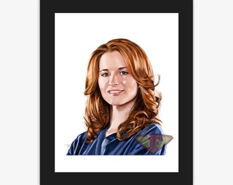 Dr April Kepner, Sarah Drew, Grey's Anatomy Drawing, Digital Art, TV Show Painting, Poster Print, Instant Download