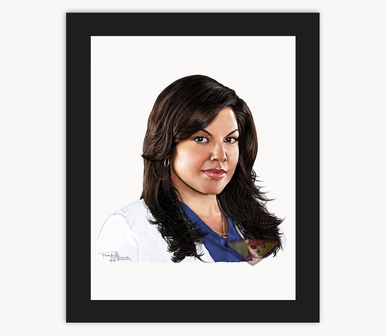 Dr. Callie Torres, Sara Ramirez, Grey's Anatomy Drawing, Digital Art, TV Show Painting, Poster Print, Instant Download immagine 1