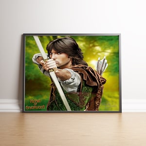Robin of Sherwood, Michael Praed, Digital Art, Fanart Painting, Poster Print, Instant Download