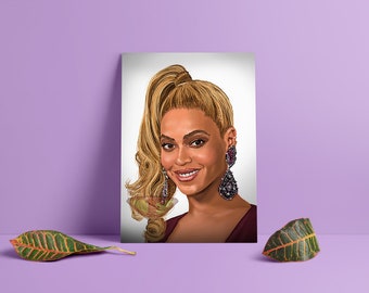 Beyonce, Queen Bey, Digital Art, Celebrity Painting, Poster Print, Instant Download