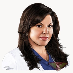 Dr. Callie Torres, Sara Ramirez, Grey's Anatomy Drawing, Digital Art, TV Show Painting, Poster Print, Instant Download immagine 2