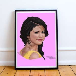 Dessin de Selena Gomez, art numérique, tableau de célébrités, impression d&#39;affiche, téléchargement immédiat