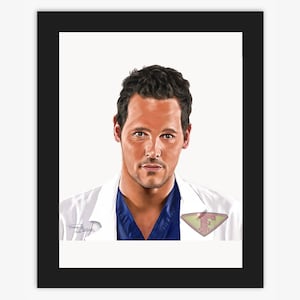 Dr. Alex Karev, Justin Chambers, Grey's Anatomy Drawing, Digital Art, TV Show Painting, Poster Print, Instant Download image 1