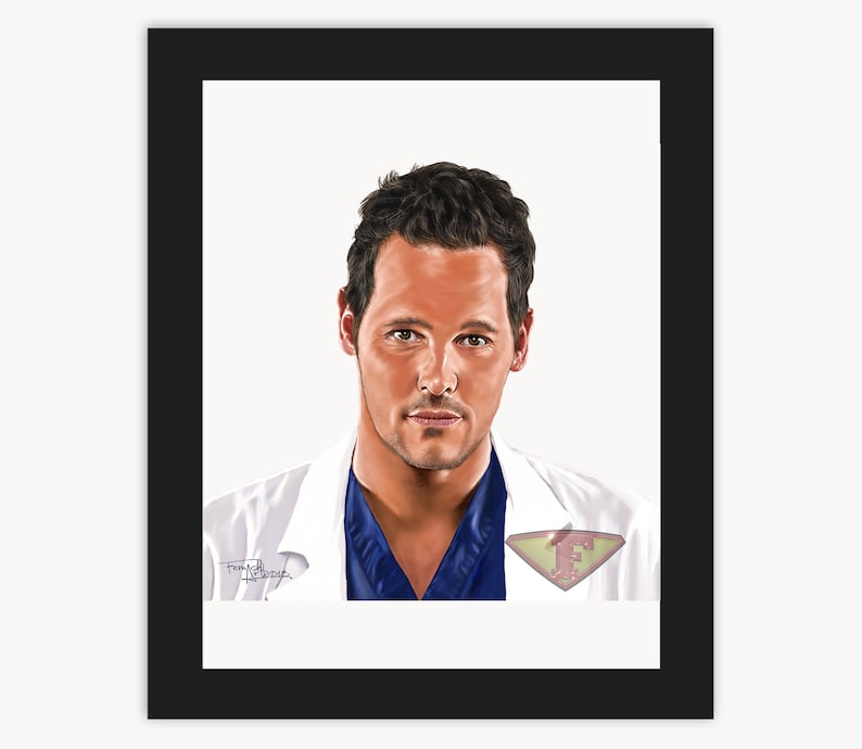 Dr. Alex Karev, Justin Chambers, Grey's Anatomy Drawing, Digital Art, TV Show Painting, Poster Print, Instant Download image 1