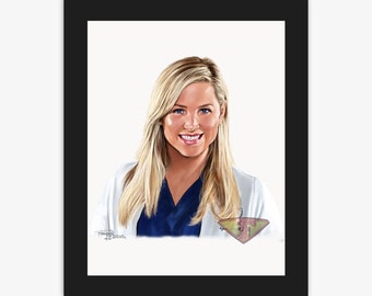 Dr. Arizona Robbins, Jessica Capshaw, Grey's Anatomy Drawing, Digital Art, TV Show Painting, Poster Print, Instant Download