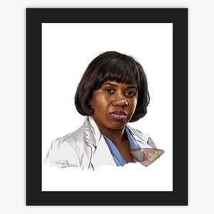 Dr Miranda Bailey, Chandra Wilson, Grey&#39;s Anatomy Drawing, Digital Art, TV Show Painting, Poster Print, Instant Download