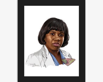 Dr Miranda Bailey, Chandra Wilson, Grey's Anatomy Drawing, Digital Art, TV Show Painting, Poster Print, Instant Download