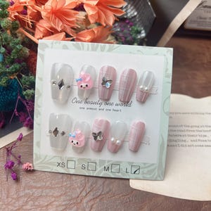 Kawaii Press On nails|Melody Nails|Sanrio Nails|Gift For Her |Fake Nails