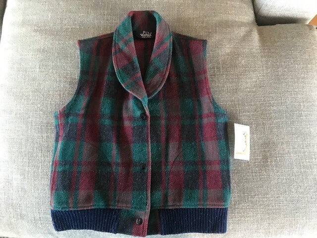 Christmas Plaid Woolrich Unisex Wool Vest Size Small womens. | Etsy