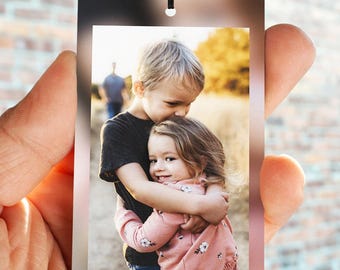 Custom Photo Car Charm, Personalized Dad Gift, Sentimental Keepsake, Metal Ornament