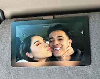 Personalized Photo Car Visor Clip - Full Color Printed On Metal! Custom Sun Visor Decoration for Car, Couples Gift, Unique Car Accessories