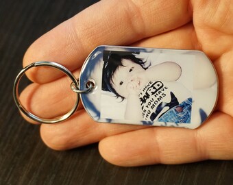 1 Fathers Day Keychain, Fathers Day Gift, Custom Photo Key Chain, Photo Keychain For Dad, Personalized keychain, keyring gift for him,