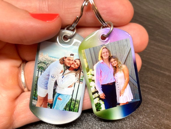 Gift for Couples 2 Photo Keychains, Use Any Photo, Personalized