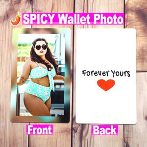 Cartera con foto personalizada SPICY, regalo con foto de tocador, accesorios para carteras para hombres, regalos con foto personalizados, regalo para novio, regalos de cumpleaños para él