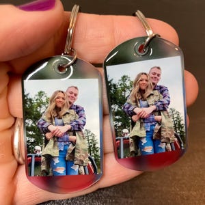 Personalized Custom Photo Keychain Set, Picture Matching keychains for her/ Friend/Couple, Personalization Couple Boyfriend Girlfriend Gift