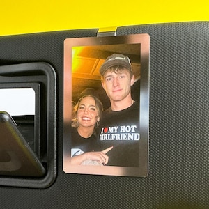 Boyfriend Personalized Photo Car Visor Clip - Custom Sun Visor Decoration for His Car, Couples Gift, Unique Car Accessories For Men