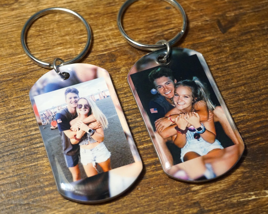  YATEDIY Custom Picture Keychain with Leather Protection,  Personalized Colorful Photo Customizable Text Key Chains for Family Lover :  Clothing, Shoes & Jewelry