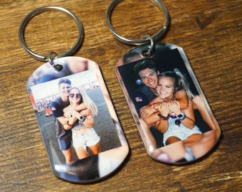 Keychain - 2 Custom Photo Keychains Use YOUR Photos, photo key chain, custom keychain photo, personalized keychain with picture