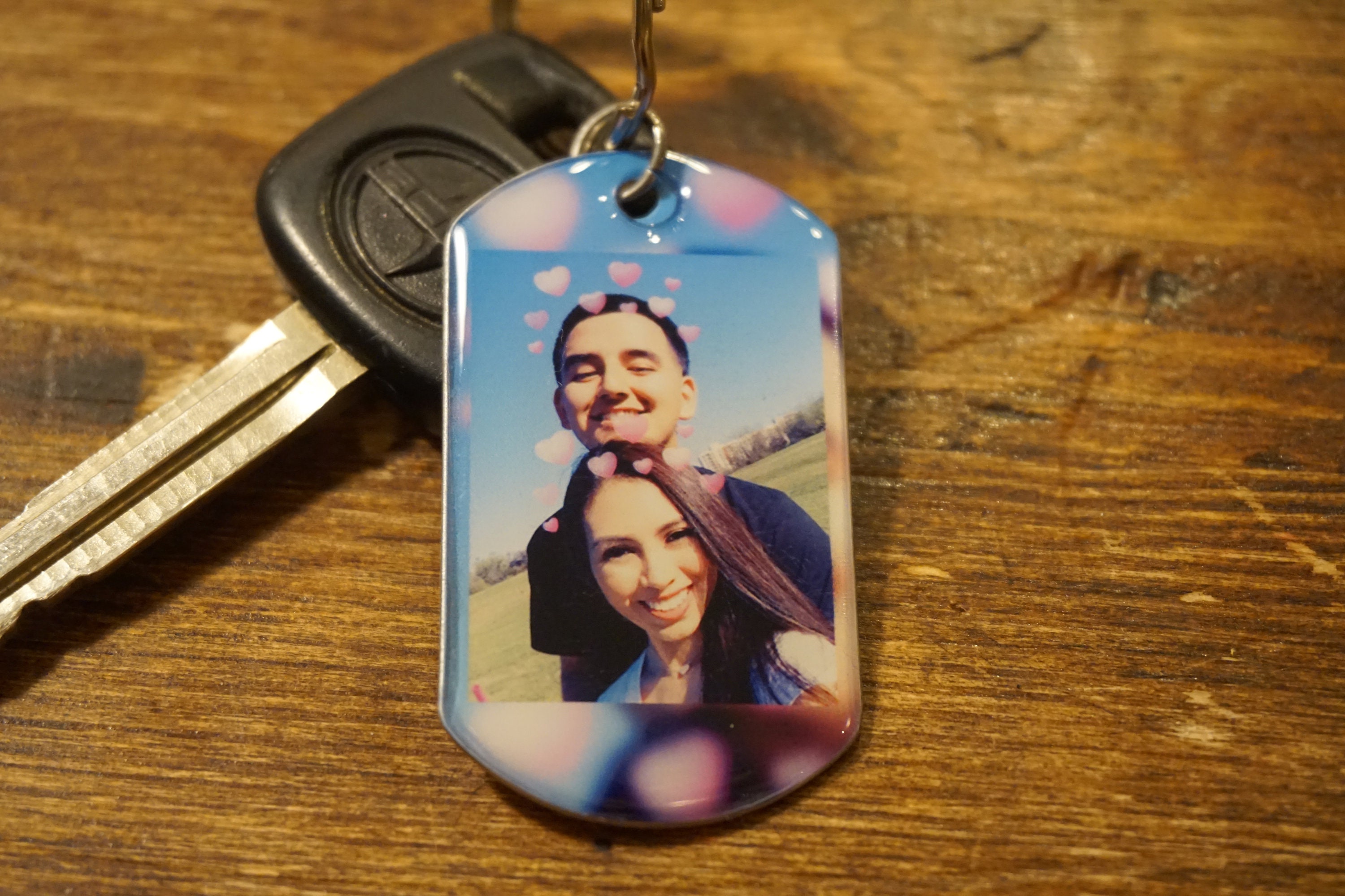 Gift for Couples 2 Photo Keychains, Use Any Photo, Personalized