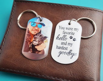Loss Of Dog Photo Keychain - Personalized  Pet Memorial Gift