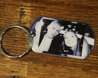 1 Photo Keychain For Boyfriend FREE SHIPPING, Custom Keychain Photo, Boyfriend Keychain, Custom Photo Keychain,  Gift For Him