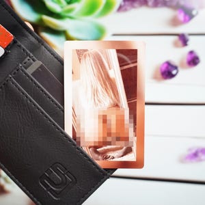 Billetera de metal personalizada con foto, regalo de foto de tocador, accesorios de billetera para hombres, regalos con foto personalizados, regalo para novio, regalo del día de San Valentín