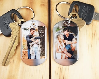2 Custom Photo Keychains – Personalized Picture Keychains, Custom Double-Sided Keychain Gift with Your Photos