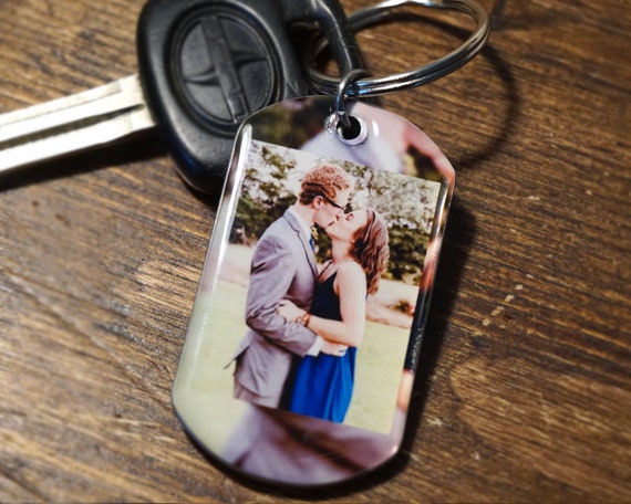 Gift for Couples 2 Photo Keychains, Use Any Photo, Personalized