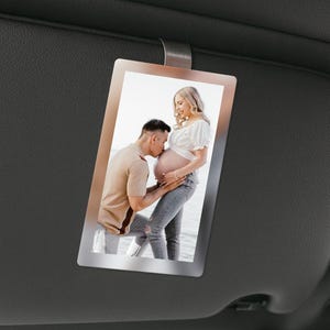 Personalized Photo Car Visor Clip - Full Color Printed On Metal! Custom Sun Visor Decoration for Car, Couples Gift, Unique Car Accessories