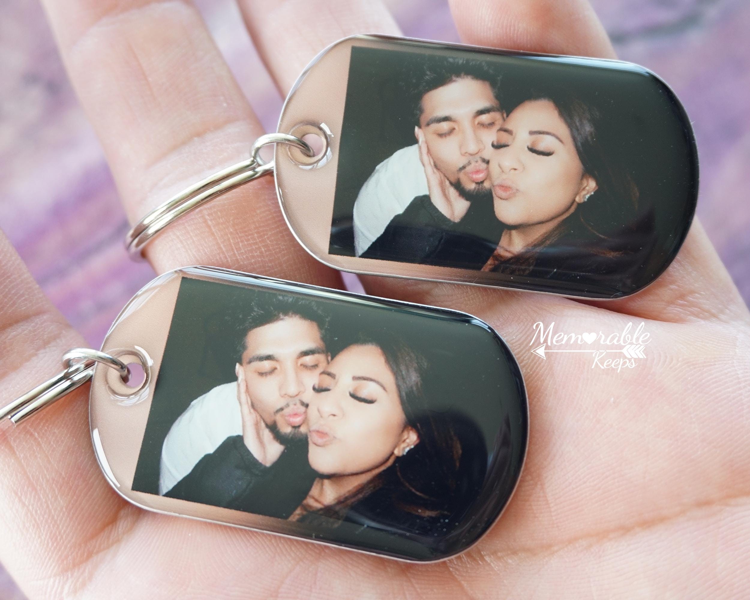 Personalized Custom Photo Keychain Set, Picture Matching Keychains for ...