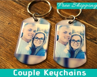 Couples Gift, Personalized Photo Keychains, His and Hers Keychains, Couples Gifts, Personalized On Sale, Free Shipping, Made In Washington