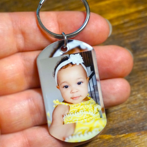 Fathers Day Gift - Dad Keychain, Key Chain, Keychains, Key Rings. Photo Keyring.