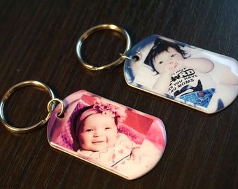 2 Custom Photo Keychains - Key Chain For Fathers Day