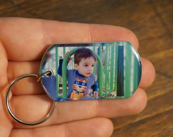 1 Father's Day Gift Custom Photo Keychain Gift , Photo Keychain gift, Personalized keychain, Custom Picture Keychain, Keychain for Dad