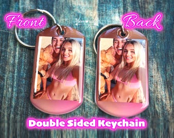 Double Sided Custom Photo Keychain Use YOUR Photo, photo key chain, custom keychain photo, personalized keychain with picture