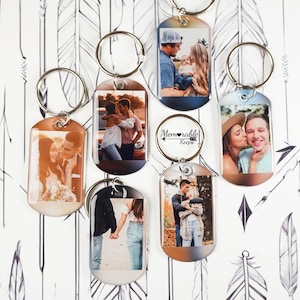 Personalized Custom Photo Keychain - Fast Next Day Shipping. Picture Key Chain. Full Color Photo Metal Key Ring. Boyfriend / Girlfriend Gift