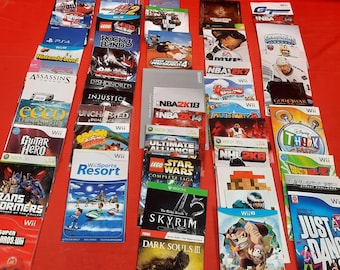 Video Game Manuals Lot, Art Collage, Collector's Pieces
