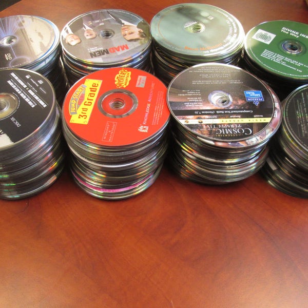 Lot of 300 CD / DVDs / Games / Blu-rays As Supplies for Mosaic Arts and Craft Supplies