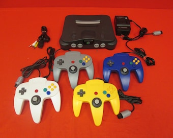 Nintendo 64 System Video Game Console With 4 Controllers
