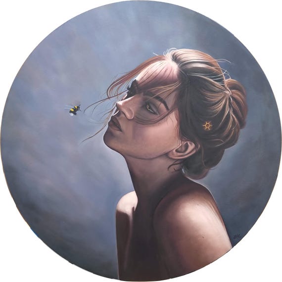 Woman Oil Painting, Fine Art, Home decor, Interior Art, Canvas, Gift