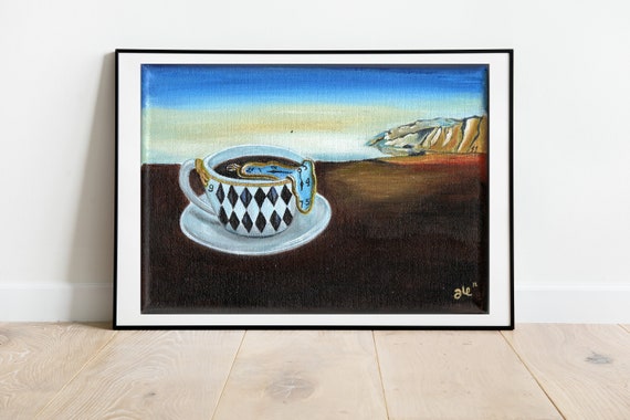 Dali Time, Art print, Coffee art print, Home decor, Gift