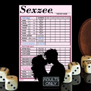 SEXZEE Dirty Dice - Adult Game - Naughty - Sexy Date Night, Couples, Relationship, Honeymoon - Trending Now - Instant Download - Print Now