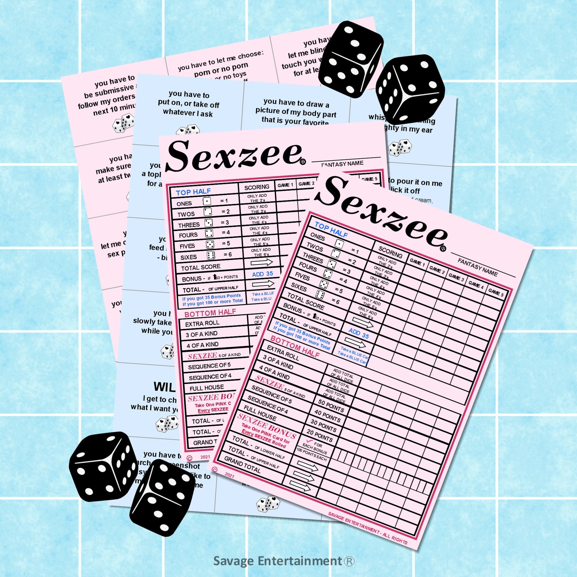 SEXZEE Dirty Dice Adult Game Naughty Sexy Date Night, Couples