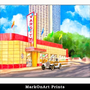 Atlanta Wall Art - The Varsity - Atlanta Print - Historic Midtown Street Scene Poster - Atlanta Landmark Wall Art - Local Georgia Artwork