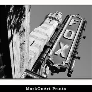 Black & White Atlanta Fox Theatre Print: Vintage Theater Signs, Midtown Wall Art