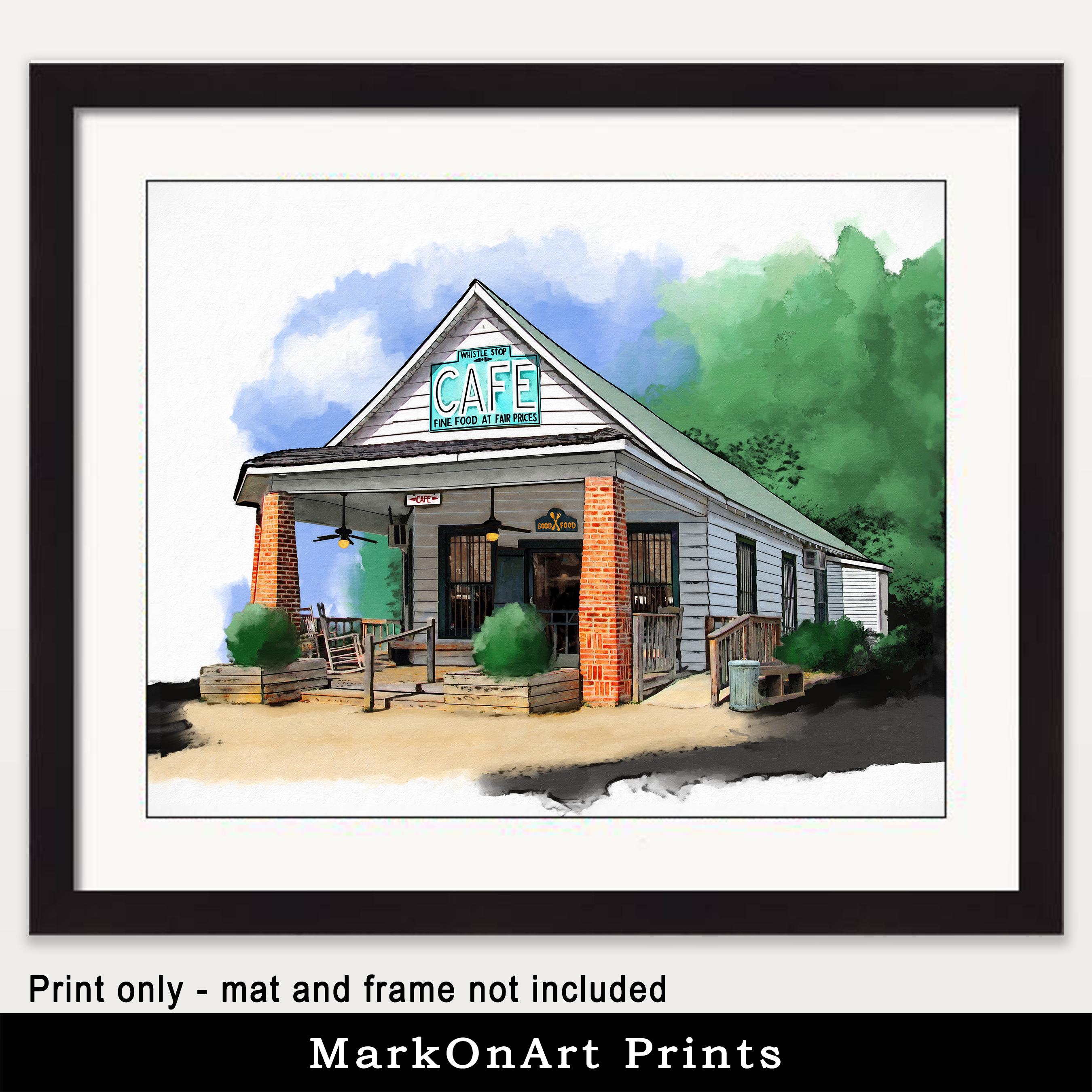 Whistle Stop Cafe Art Print - Juliette Georgia Poster - Fried