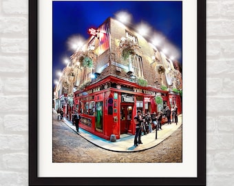 Dublin Art Print: Temple Bar Pub At Night, Vibrant Irish Nightlife - Ireland Gift & Wall Decor