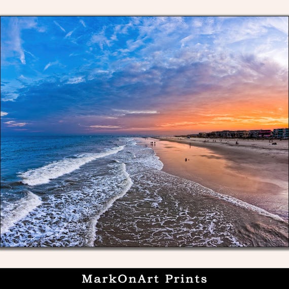 Tybee Island Art Print - Georgia Coast Sunset: Tybee Mid Beach