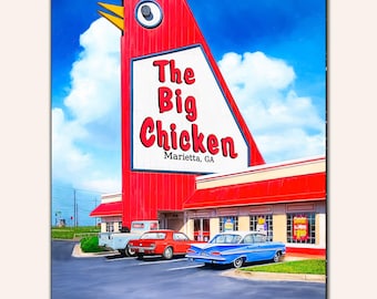 Marietta Big Chicken Print: Atlanta Georgia Landmark Wall Art