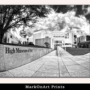 Atlanta High Museum Print: Midtown Contemporary Architecture, Black & White Wall Art